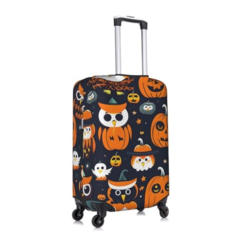 Housse de valise motif Halloween blanche lavable en polyester extensible de taille M