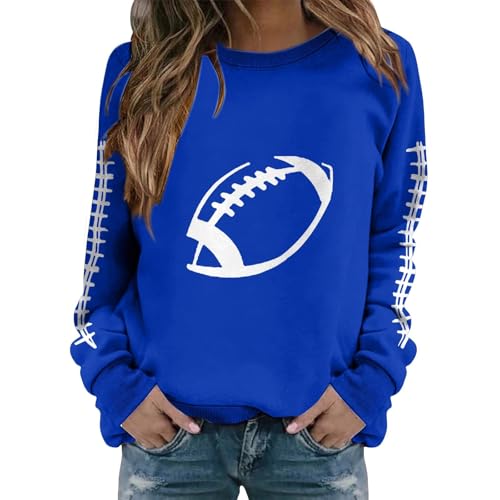 Football Sweatshirts for Women Crewneck Graphic Game Day Sweatshirt Long Sleeve Mom Shirts Gameday Outfits4