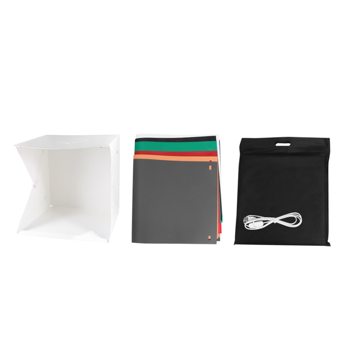 Mini Boîte Photo Portable 40cm Éclairage LED Réglable, Tente Photo Pliable en PVC et Polyester, Fond Photographique Blanc, pour Chaussures et Montres