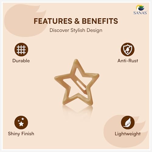 Image of Sanas (40Pcs) Star Baby Hair Clips For Girls Gift Items Soft Edges For Kids' Hair Accessories For Kids Girls Mini Tic Tac Clips For Woman Star-Shaped Tic Tac Clip For Baby Girls (40Pcs) (Multicolor)