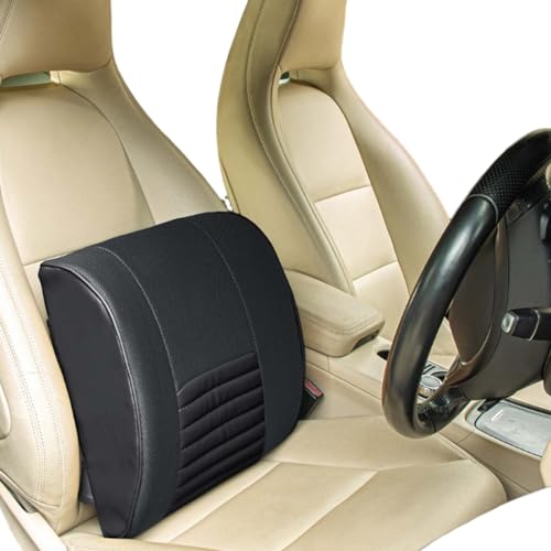 The White Willow Orthopedic Memory Foam Backrest, Lumbar Support Cushion for Back Pain Relief, Perfect Back Pillow for Chair, Office and Car Seat – Black (14″ L x 15″ W x 5″ H)