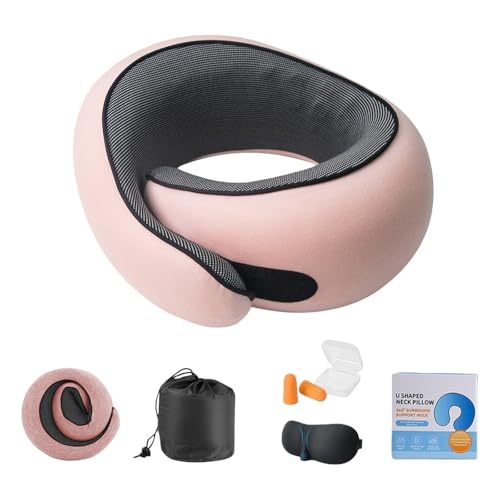 Kuisoe Nomadike Nomarest Oreiller de Voyage-Nappy Coussin de Voyage à 360°-avec Masque pour Les Yeux 3D et Bouchons d'oreilles Ergonomique et Compressible...