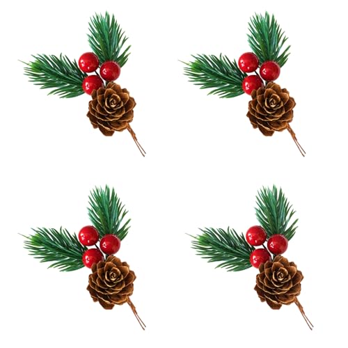 Décoration de boîte cadeau de Noël et accessoires de pomme de pin en lot de 25