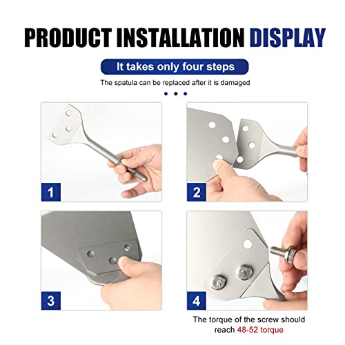 4 Inch Floor Scraper Bit, Spring Steel Flooring Removal Tool with Round Handle - Heat Treated Durable, Suitable for Tile and Glue Removal - Image 2
