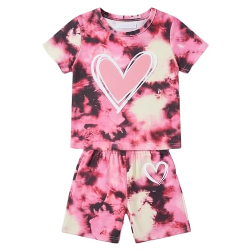 Tenue fille imprimé cœur rouge un ensemble doux et plein d'amour