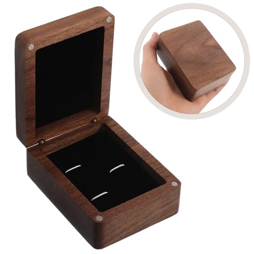 TOYANDONA Boîte À Boutons De Manchette En Bois De Noyer Étui De Rangement Portable Pour Pinces À Cravate Coffret Compact Pour Voyage Et Bureau Boîte À Bijoux Pour Homme Cadeau Pour Messieurs – vue 8
