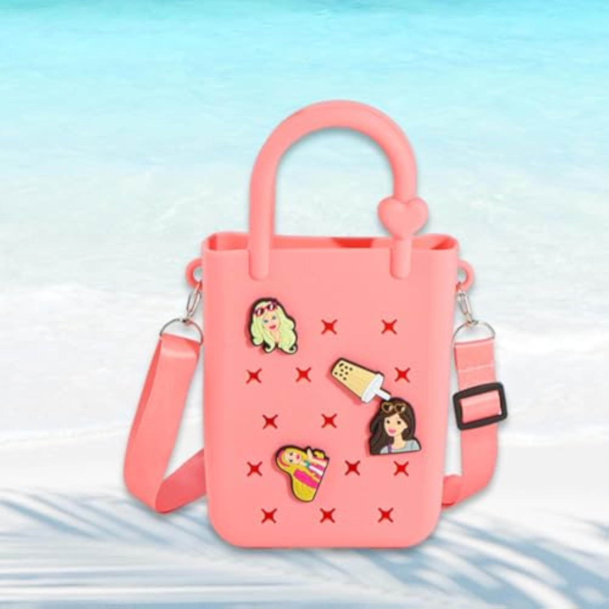 Lightweight Watermelon Red Beach Hole Bag for Women