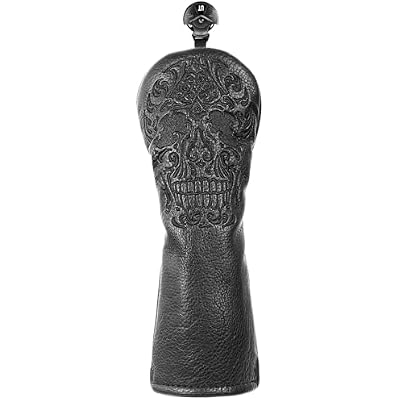 Craftsman Golf Skull Skeleton Black Golf Club Head Covers Headcover for Woods Driver and Hybrids Irons