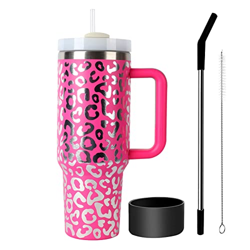 40 oz Tumbler with Handle and Straw Lid Stainless Steel Travel Mug Water Bottle Cup,Reusable Insulated Vacuum splashproof Cup,for Car,Home,Office,Gifts