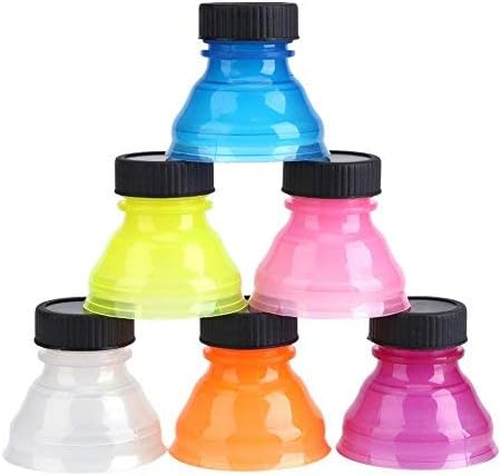 Atyhao Pack of 6 Mixed Colours Reusable Clip-On Can Convert Soda Savers Bottle Caps for Cool Coke Drink Lids