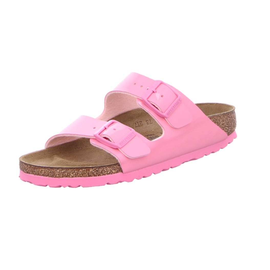 Birkenstock Arizona SFB Mules/Clogs Women Gold Mules Shoes, Candy Pink, 7 US