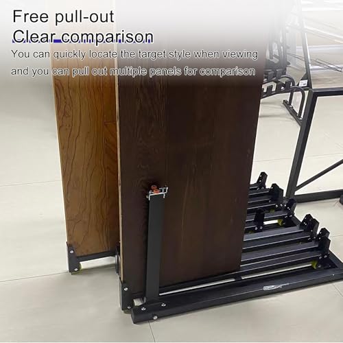 Grande espositore scorrevole – Scaffale regolabile a 20 ripiani per campioni di piastrelle per mostre e forniture fieristiche