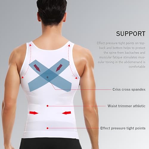Compression Tank Tops Men Shapewear Tummy Control Sleeveless Shirt Slimming Body Shaper Gynecomastia Back Support3