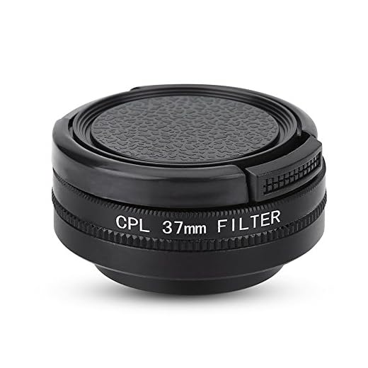 V BESTLIFE 37mm Filtro polarizador Circular de Lente para Xiaomi Yi 4k / 4k + / Lite + Anillo Adaptador + Tapa Protectora