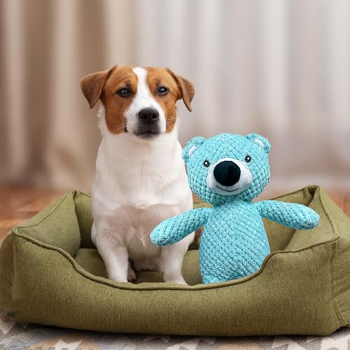 TECHEEL Hundespielzeug Quietschend Bären Hundespielzeug Unkaputtbar Anti Stress Plüsch Welpenspielzeug Hund Plüschtier Quietschspielzeug Hund Interaktives Kauspielzeug für Große Kleine und Mittel