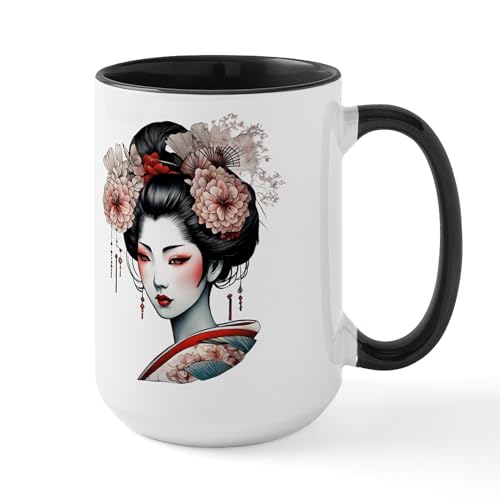 Mug Cerámico 15 oz Diseño Geisha Japonés miniatura 1
