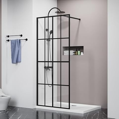Goodyo 34" X 72" Shower Door Clear Tempered Glass Framed Shower Screen Walk-in Black Finish Cover