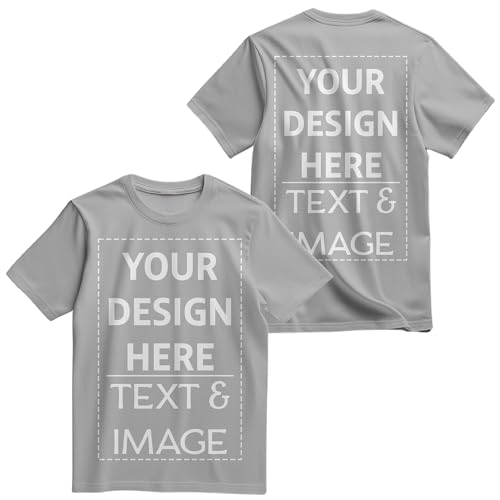 Custom Shirt for Men, Unisex Customized Shirts, Text & Image Front & Back, Top T-Shirt Birthday Graduation Vacation Business Uniform Black3