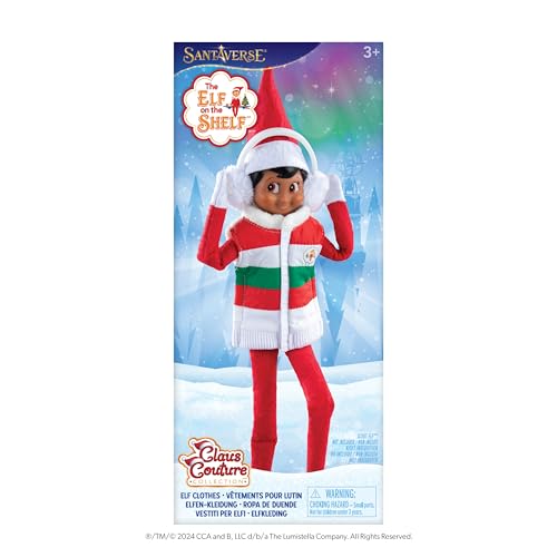 The Elf on the Shelf Claus Couture Winterspaziergang | Daunenweste & Ohrenschützer | Scout Elf Outfit