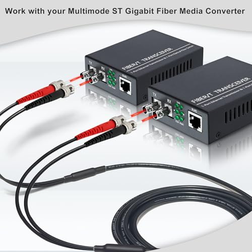Yunsufiberpro 15ft / 5m Outdoor Armored OD-5mm OM1 ST to ST Fiber Cable, Multimode Duplex 62.5/125 MMF, ST-ST Fiber Optic Patch Cable by Yunsufiberpro - Used condition - Image 4