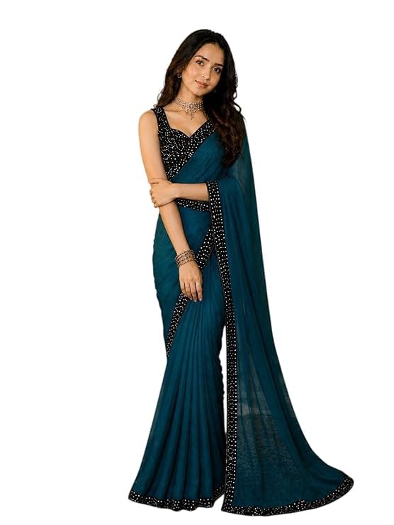 akdyug Women’s Heavy Sequence Work on Lace Lycra Saree with Designer Blouse | Premium Saree for Wedding, Festive & Special Occasion-picture-45