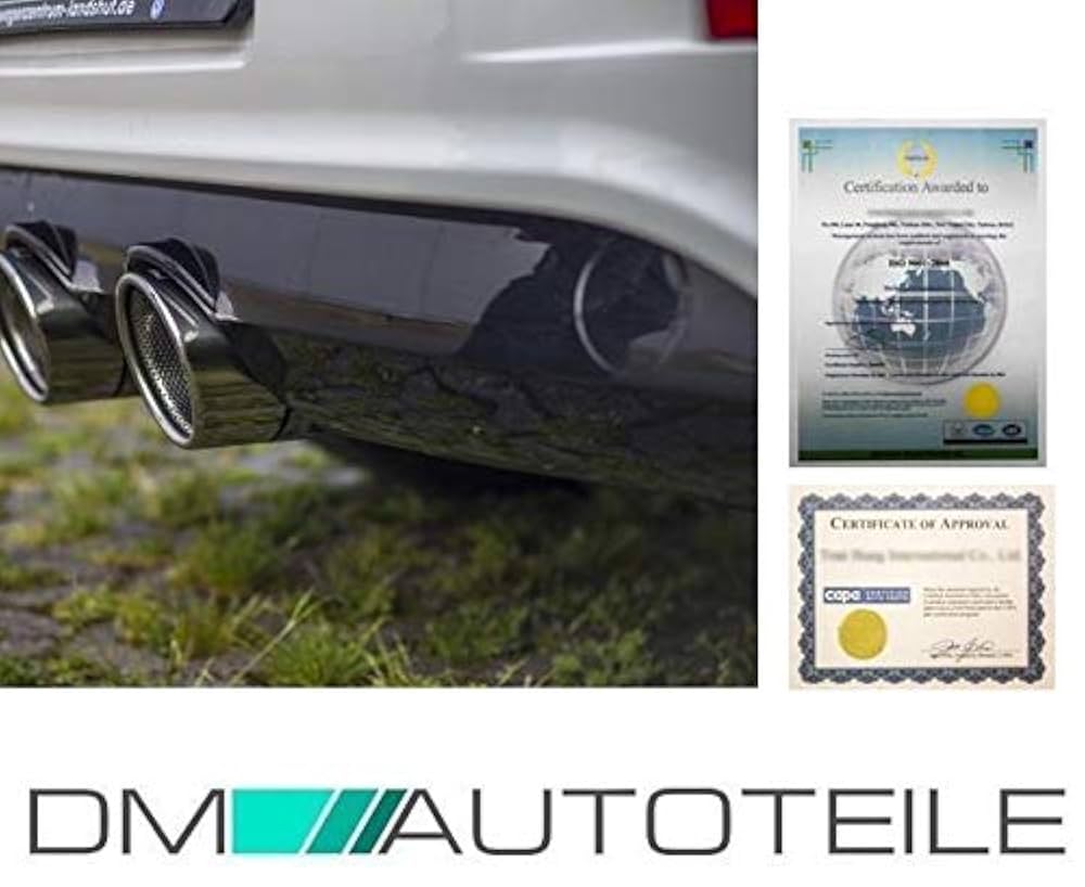 Diffuseur Arrière VW Golf 5 - 2 Tubes Central - Noir Mat - Compatible 2003-2008 - Certifié ABE