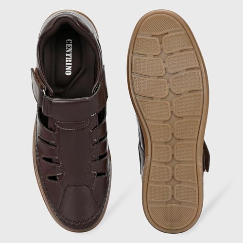 Image of Centrino Men's Fisherman Sandals | Stylish Closed-Toe Design | Soft Cushioned Footbed | Genuine-Look Upper | Comfortable for Daily & Outdoor Wear (9490)