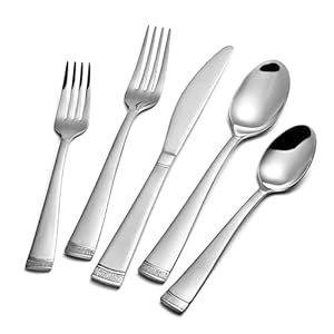 Kingstone silverware set 20 piece flatware set for 4 premium stainless steel cutlery set with bead edge matte finished kitchen utensil set for home party wedding  urban country home decor