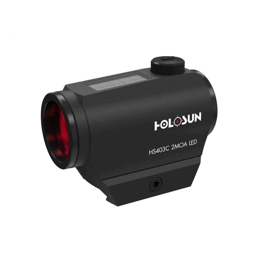 Holosun HS403C Microdot Rotpunkt Visie mit 2MOA Punkt Absehen und Solarzelle, schwarz, Picatinny Schiene, für die Jagd, Sportschießen und Softair, Tactical Micro red d… - 70127386