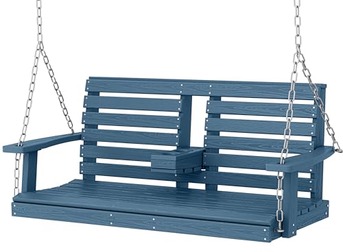 KINGYES Outdoor Hanging Porch Swing, 2 Seat Patio...