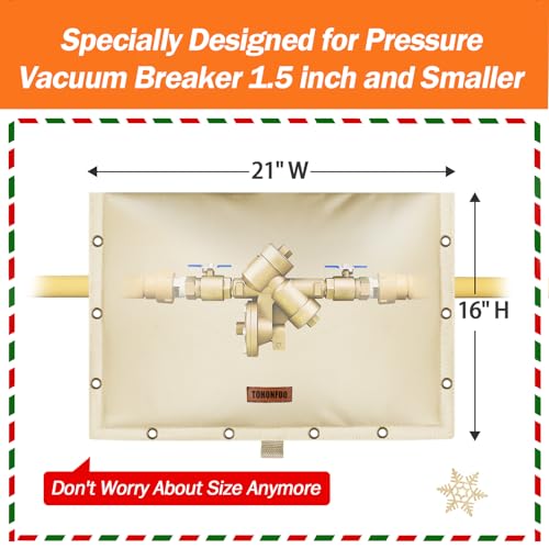 Image of Backflow Preventer Insulation Cover for Vacuum Breaker, 21 inchW x 16 inchH, Beige