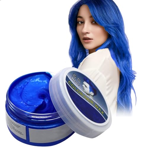 Hair Wax Colour, Blue Hair Spray Temporary, Temporary Hair Dye, Temporary Hair Colour Instant Styling, Natural Hairstyle Color Pomade, Styling Hair Clays for Men, Women, Party, Cosplay, Christmas