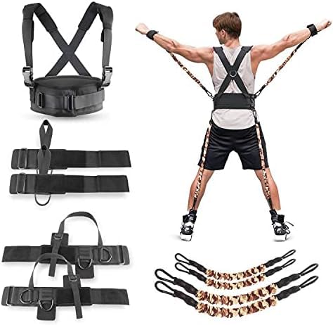 Boxing Resistance Bands, Resistance Bands Box Training Equipment with Cuffs and Ankle Straps, Full Body Resistance Training Set for Boxing, MMA, Martial Arts Training