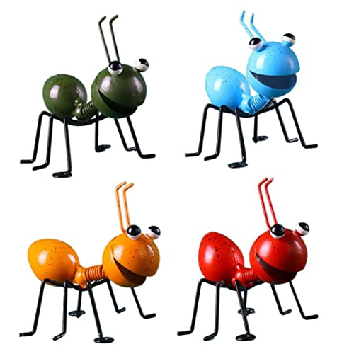 Baobiutin Adorno de Hormigas, Escultura de Hormigas de Dibujos Animados de Metal, decoración Artesanal de Arte para Dormitorio jardín Pared (Verde) Cover