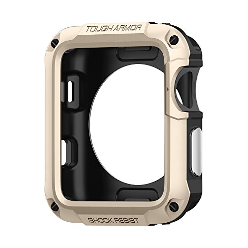Spigen Tough Armor Designed for Apple Watch Case for 42mm Series 3 / Series 2 / Series 1 and Built in Screen Protector - Champagne Gold