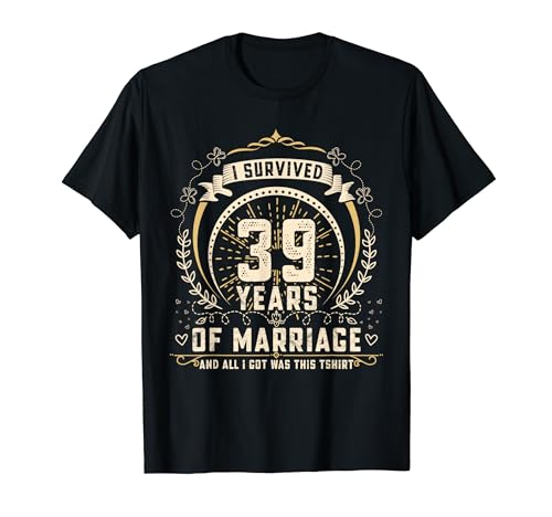 Celebrate 39th Years Of wedding anniversary Vintage His/Her Camiseta