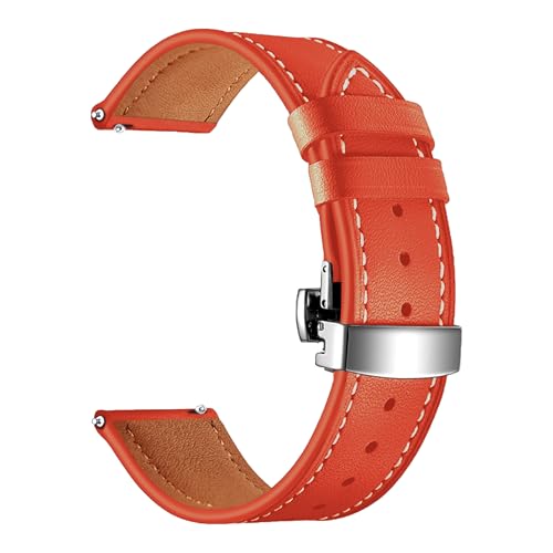 Image of ACM Watch Strap 20mm compatible with Compaq Q Watch Smartwatch | Luxury Leather Clasp Lock Belt Band