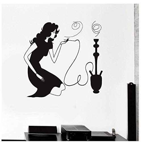 Wandtattoo Frau Rauchen Shisha Shisha Rauch Arabisch Cafe Vinyl Aufkleber 28x32cm