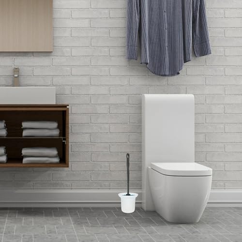Frcolor 磨りガイレブラシホルダー 収納コンパクト 衛生的 トイレ掃除用ブラシスタンド 家用耐久性素材付き