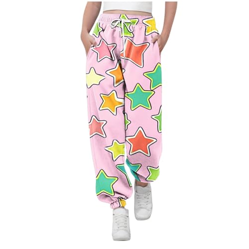 Girls Sweatpants 2025 Trendy Stars Graphic Cute Sweat Pants Kids Unisex Elastic Waist Joggers Y2k Hip Hop Streetwear