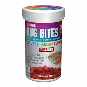 Fluval Bug Bites Fischfutter Flocken farbverstärkend, mit Insektenlarven, als Ergänzung für tropische Fische, 250ml