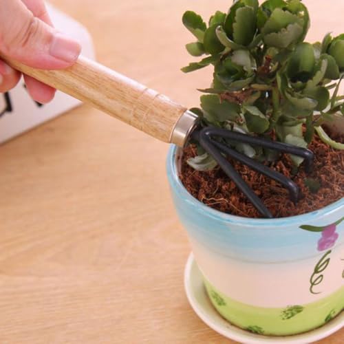 Set de 6 herramientas de jardín con mango de madera miniatura 4