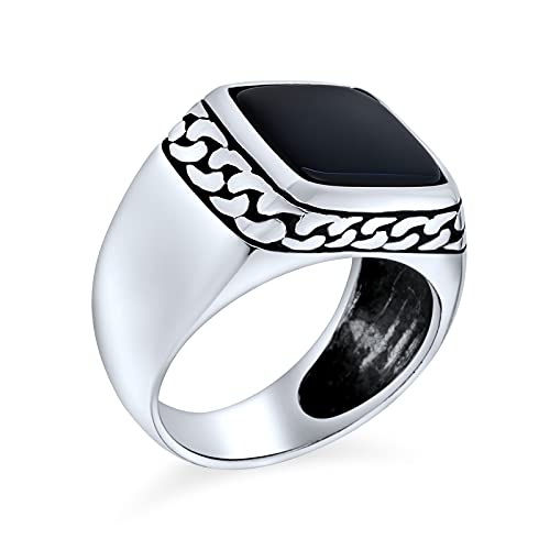 Bague argent 925 oxydé onyx noir pour homme bague signet turque