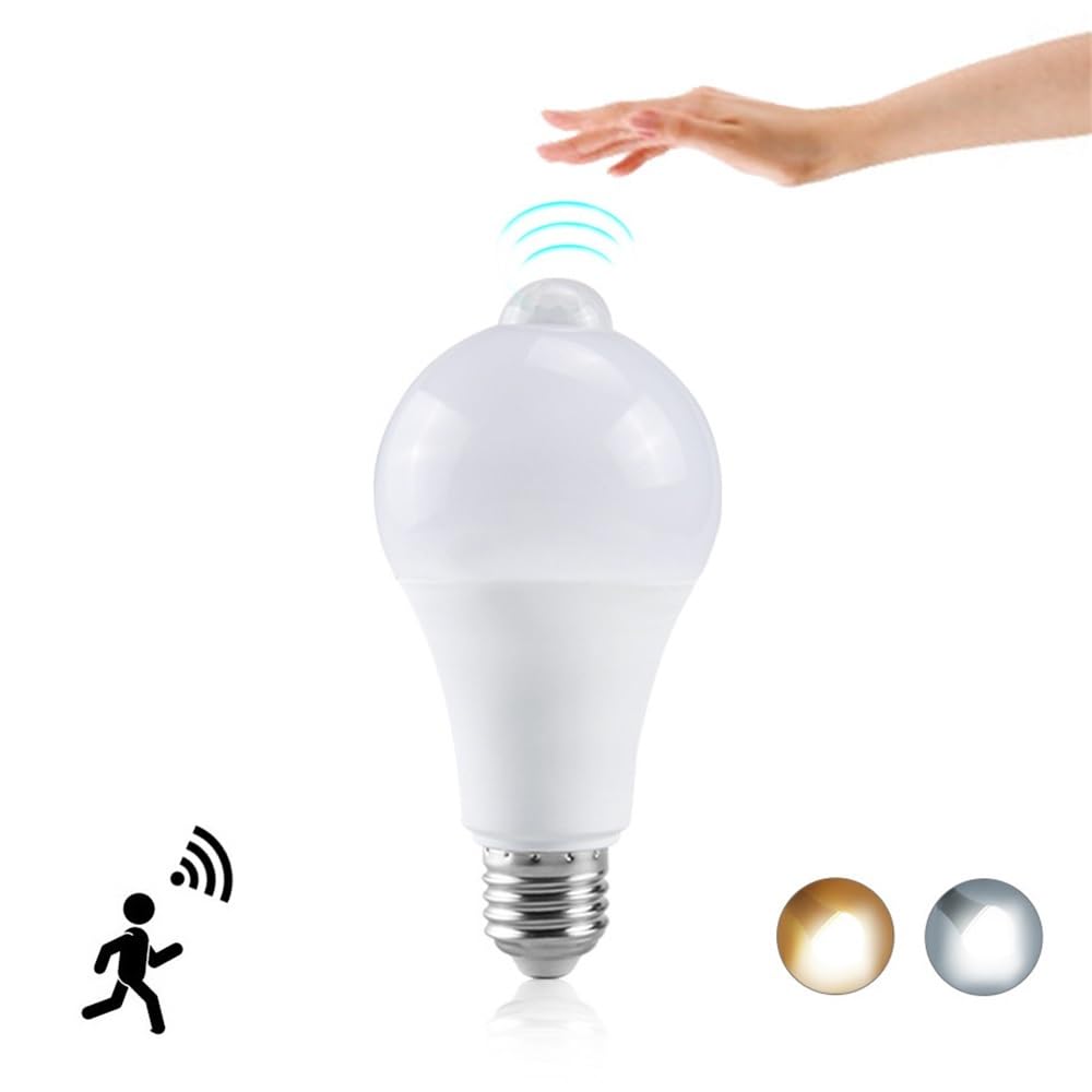 Luci, Confezione da 5, Lampadina LED con sensore corporeo E27 AC85-265V 12W/15W/18W/20W Lampadina LED a infrarossi PIR, lampadine per Uso Domestico, E27 20W E27 15W