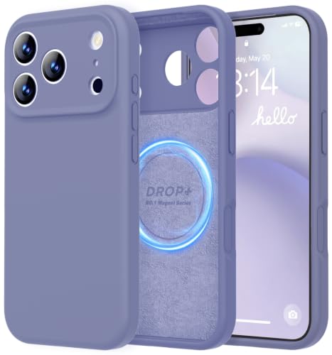 Image of LOVE 3000 Designed for iPhone 17 Pro Max Case, Premium Silicone [Compatible with Magsafe][Soft Anti-Scratch Microfiber Lining] Shockproof Protective Phone Case for Men Women 6.9 inch, Lavender Grey