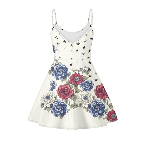 Image of Cozeyat Women Girls Summer Sleeveless Dress Casual Swing Beach Cover Up Knee Length Dresses,Large Size XS-4XL