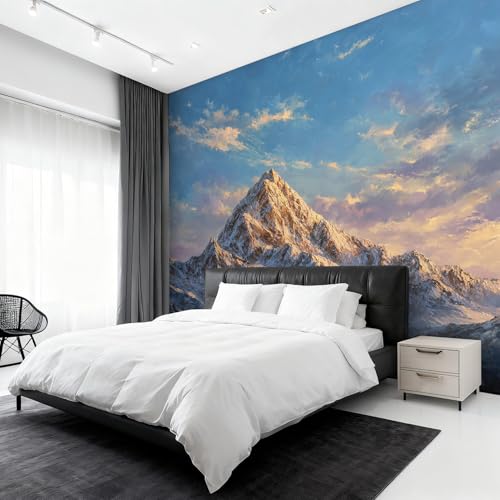 Papier peint intissé montagne enneigée décor panoramique chic - 6