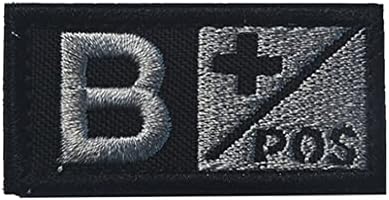 ewkft Blood Type Embroidered Patches A+ B+ AB+ O+ Embroidery Patch for Cloth Hat (B+)