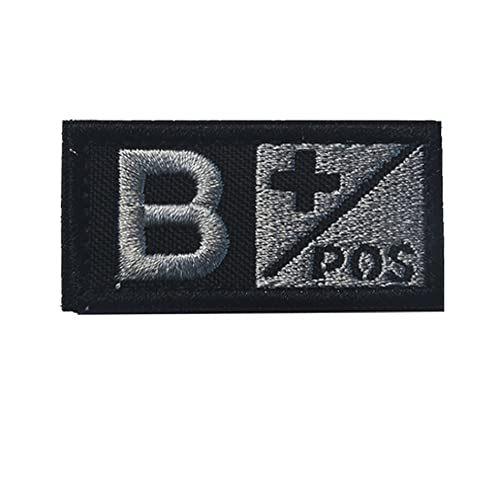 ewkft Blood Type Embroidered Patches A+ B+ AB+ O+ Embroidery Patch for Cloth Hat (B+)