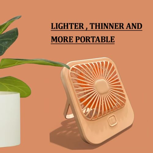 Image of Litehom Small Desk Fan, 2000mAh Rechargeable Fan Battery Powered, 180Foldable Portable Fan, 3 Speeds Adjustable USB Fan Silent Powerful for Home Office Travel Outdoor (PINK)